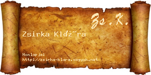 Zsirka Klára névjegykártya