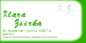 klara zsirka business card